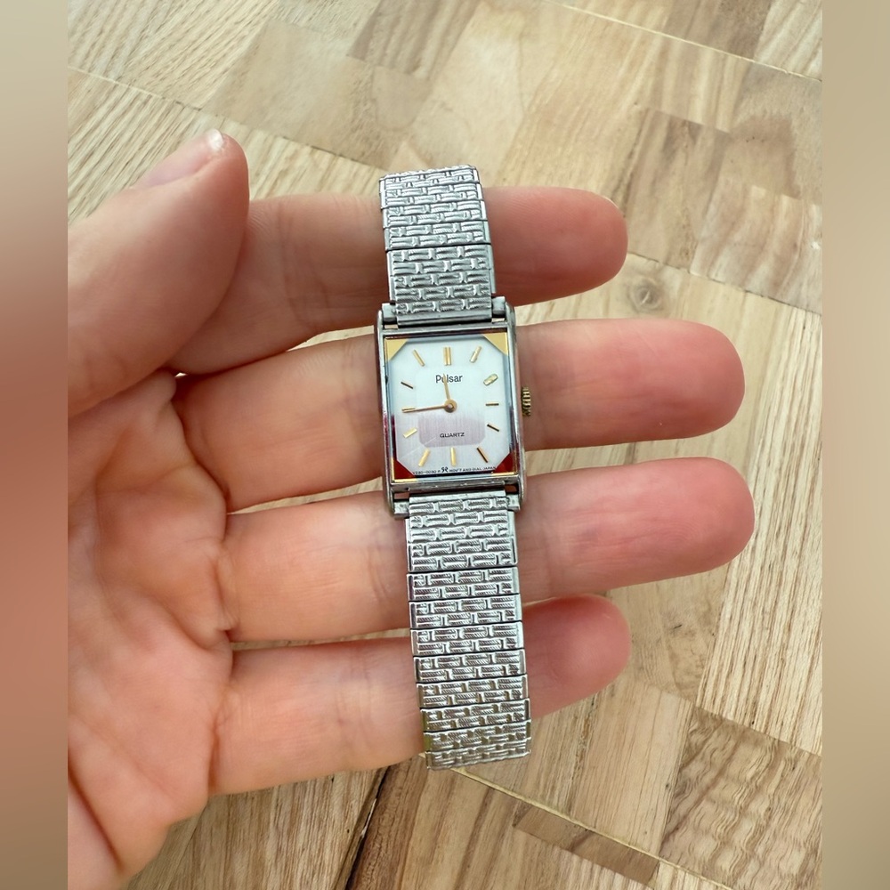 Vintage Pulsar Rectangular Silver Tone Expansion … - image 2